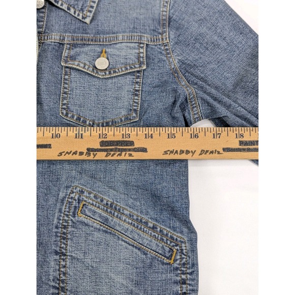 Ralph Lauren‎ Polo Jean Jacket Womans Small Trucker Denim Coat Vintage Y2K Blue - Picture 9 of 13
